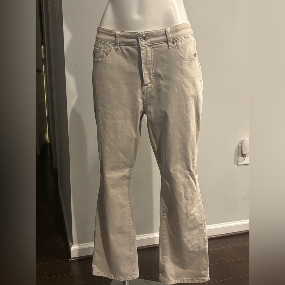 Tribal Women's Beige Khaki Straight Leg Jeans